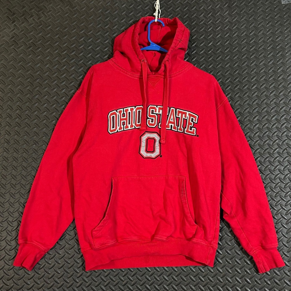 Ohio State Red Cadre‎ Drawstring Pullover Hoodie Sweater Men's Size Medium